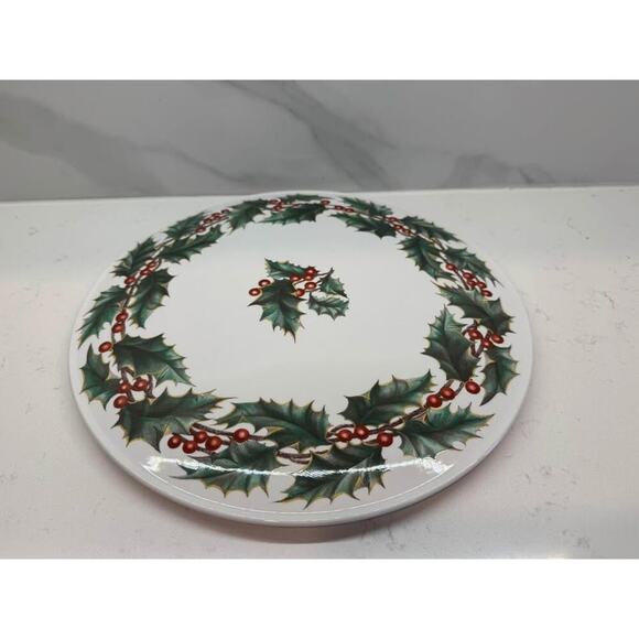 Spode England Holly Berry 11.5” Cake Plate - Picture 1 of 4